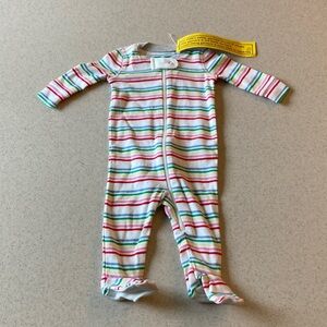New Primary Multicolor Striped Footed One-Piece Size 0-3 Months